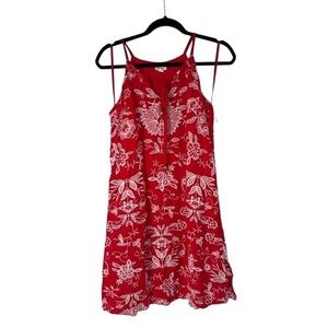 Westport‎ Red White Fully Embroidered Mini Dress Sz M Womens